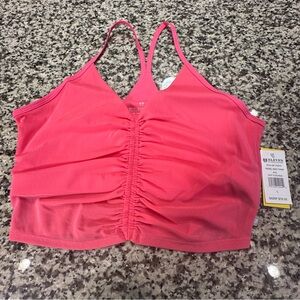 NWT women’s size large Pink Ruched midi top